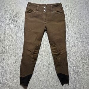 Equine Couture Brown Riding Breeches Ladies 28 Horse Knee Patch Equestrian Pants